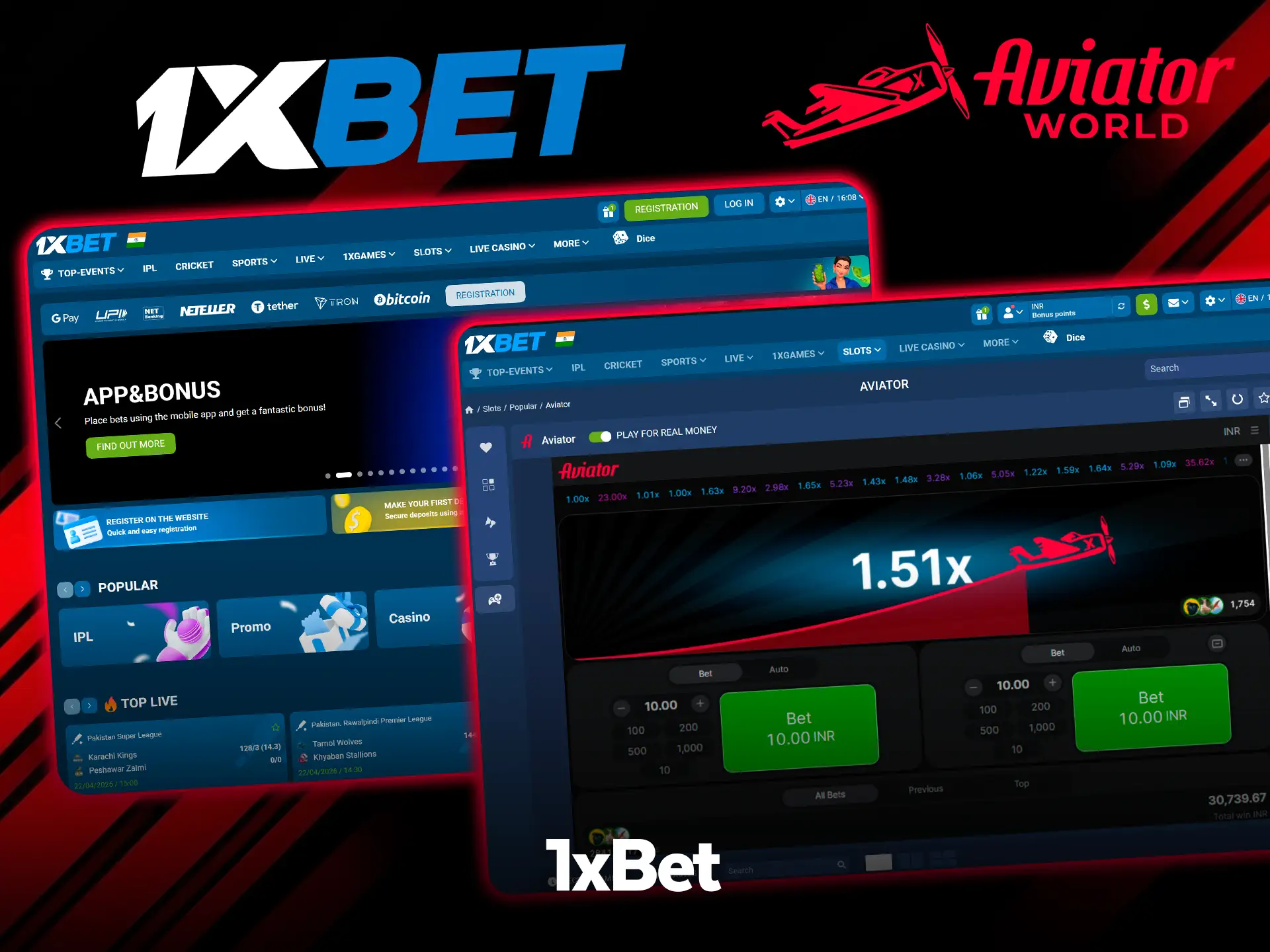 Aviator by Spribe open at 1xBet