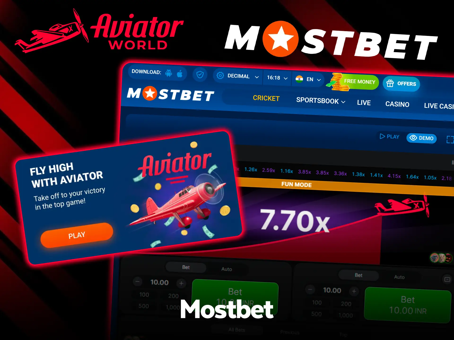 Aviator by Spribe open at Mostbet