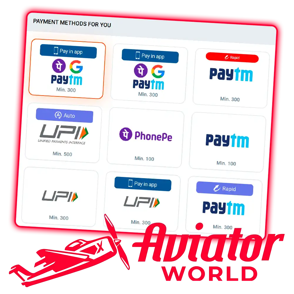 Caja de un casino con la sección Payment methods for you: mosaicos de métodos de pago, entre ellos Google Pay, cada uno con su importe mínimo