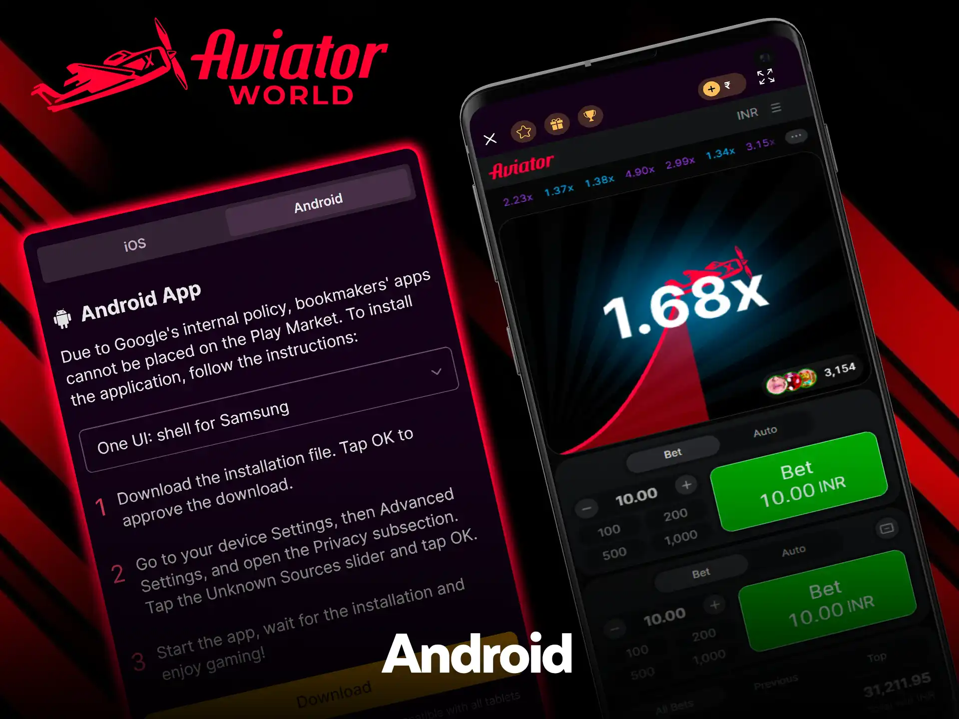 Check Android Aviator app specs on Batery.