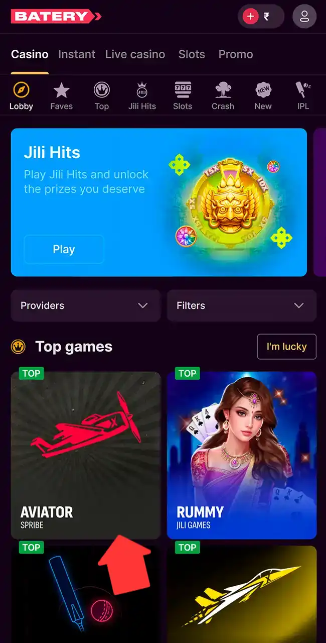 Play Aviator on the Batery site.