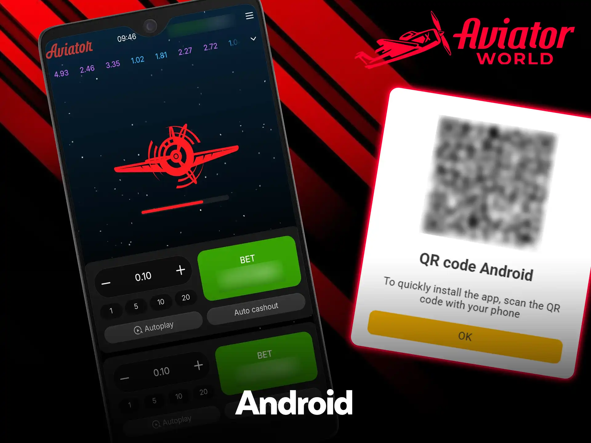 Android technical details for Melbet Aviator.