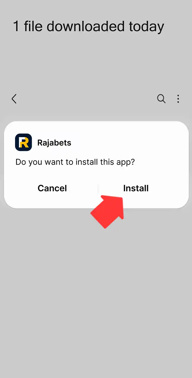 Install the Rajabets Aviator app file.