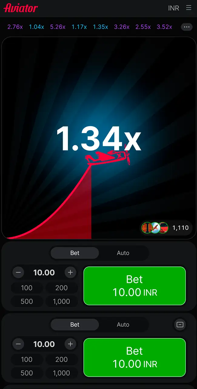 Start the Aviator game on Rajabets.