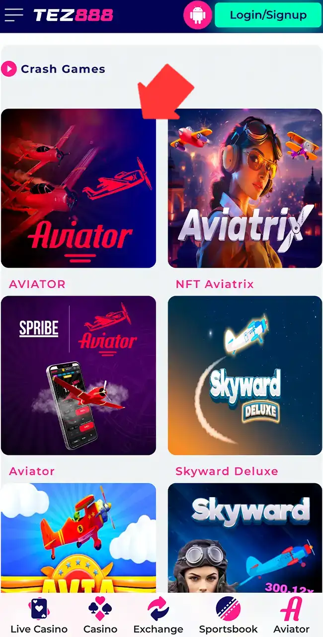 Begin your Tez888 Aviator gaming session.