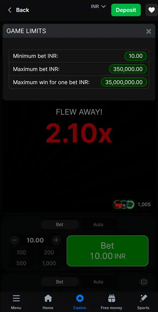 Review the specific betting limits for 1win Aviator.