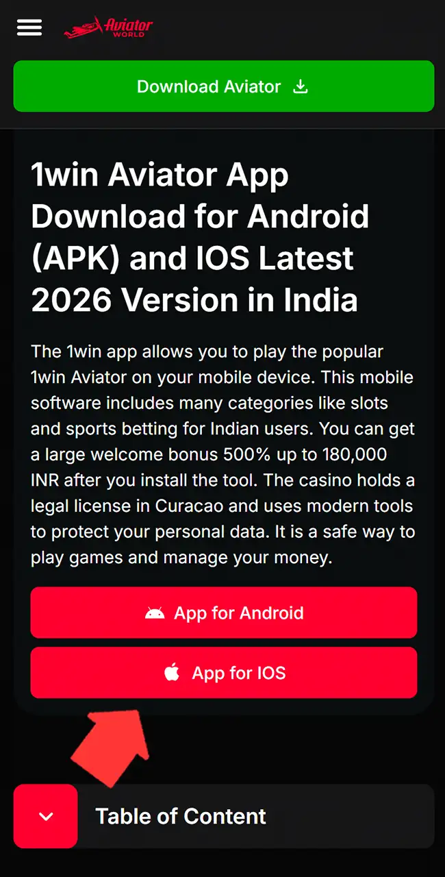 Launch Safari to access 1win online.