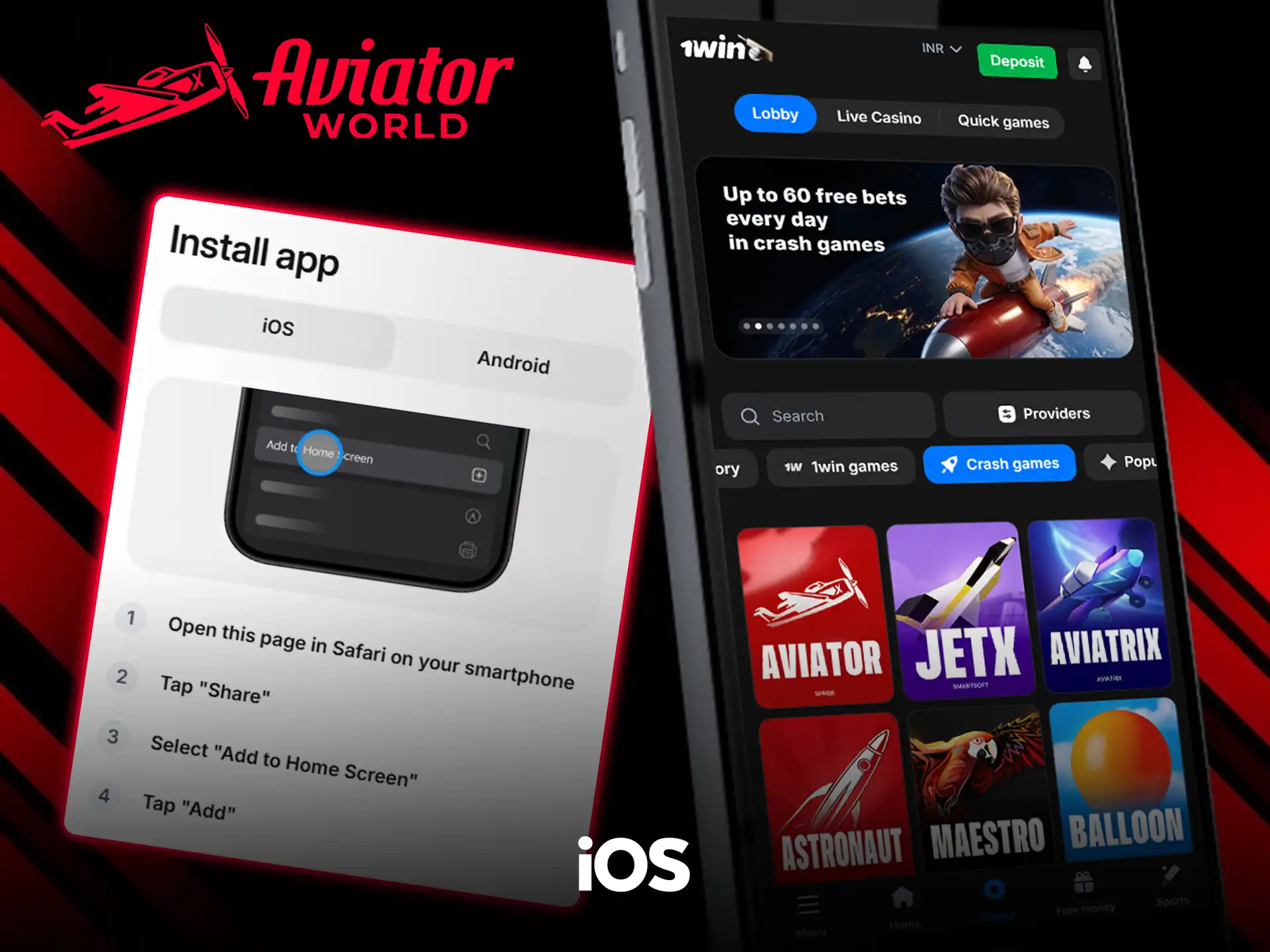Check 1win iOS Aviator app specifications.