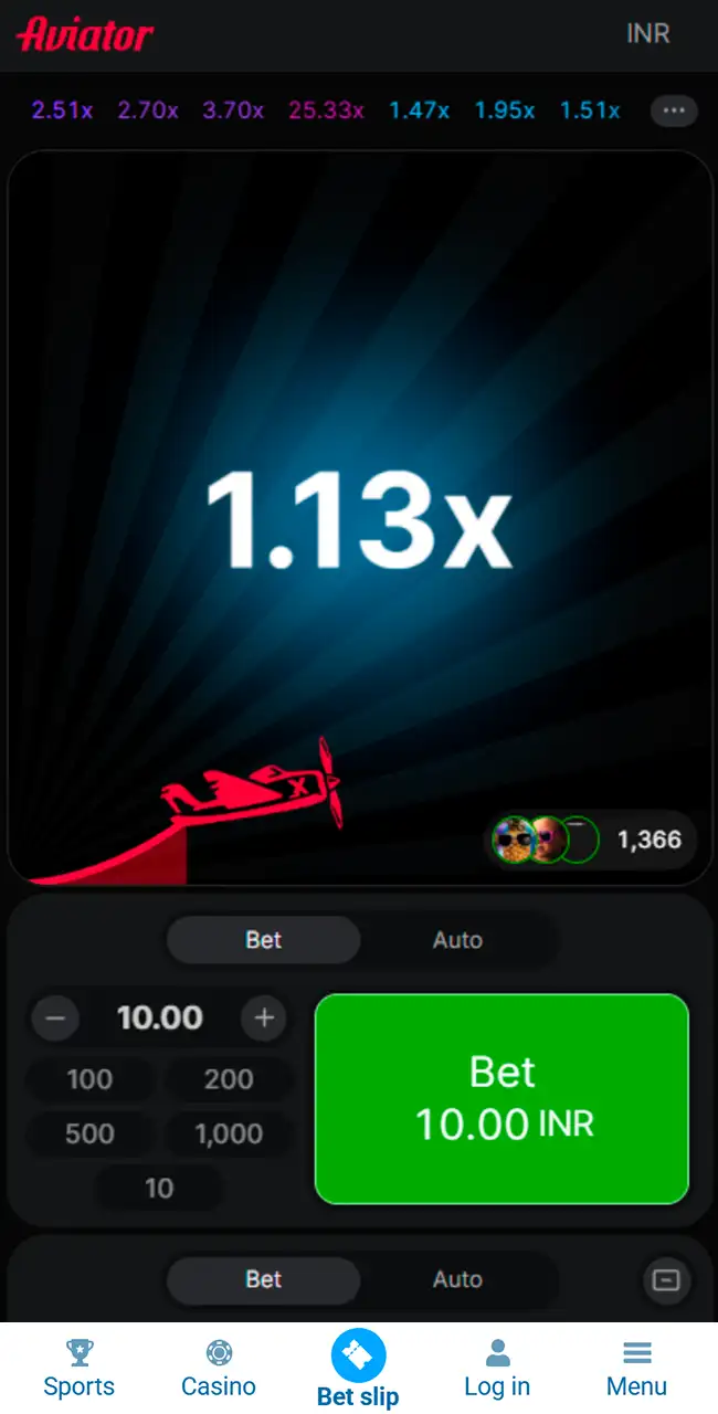 Experience the live 1xbet Aviator crash gameplay.