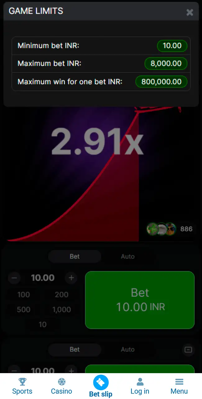 Review the highest and lowest stakes permitted for 1xbet Aviator.