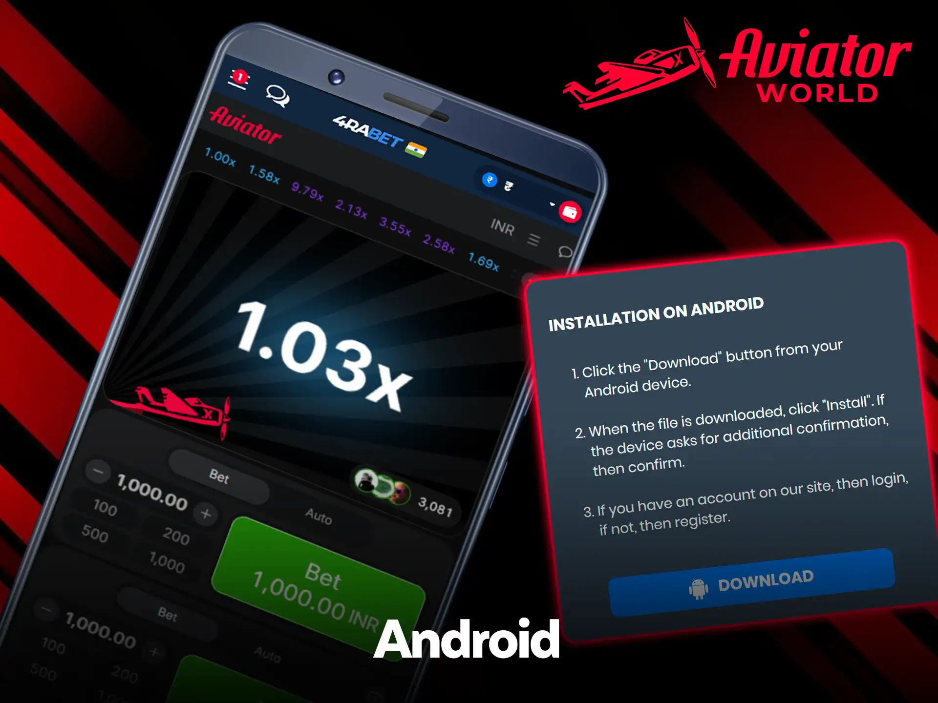 Read the technical specifications for 4rabet on Android.