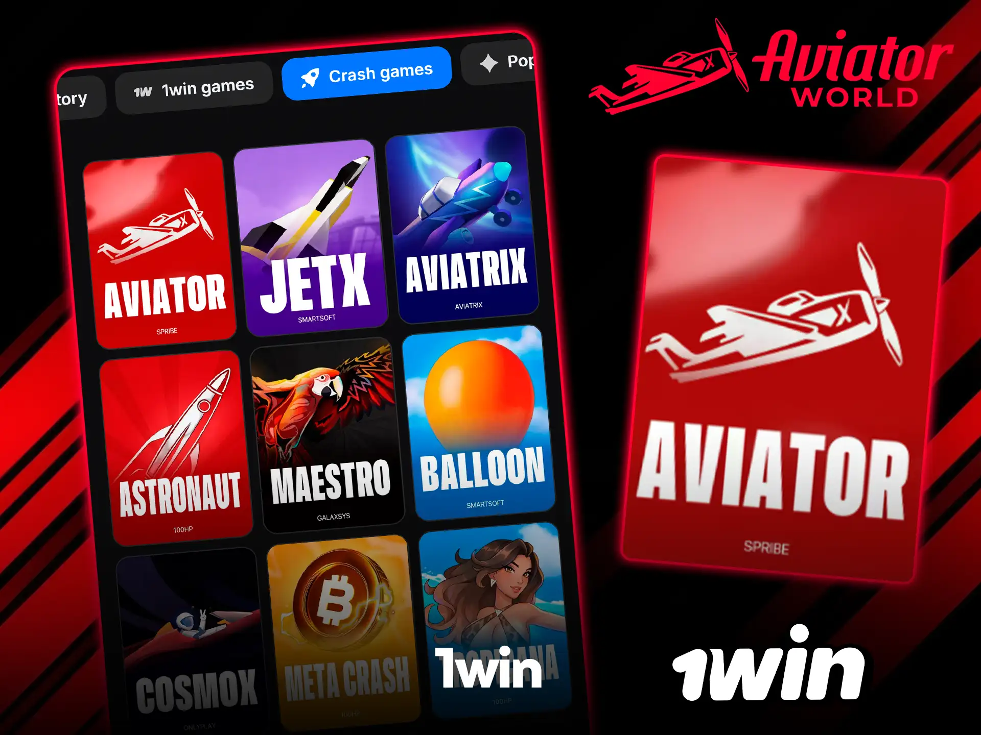 Get the 1win Aviator app online.