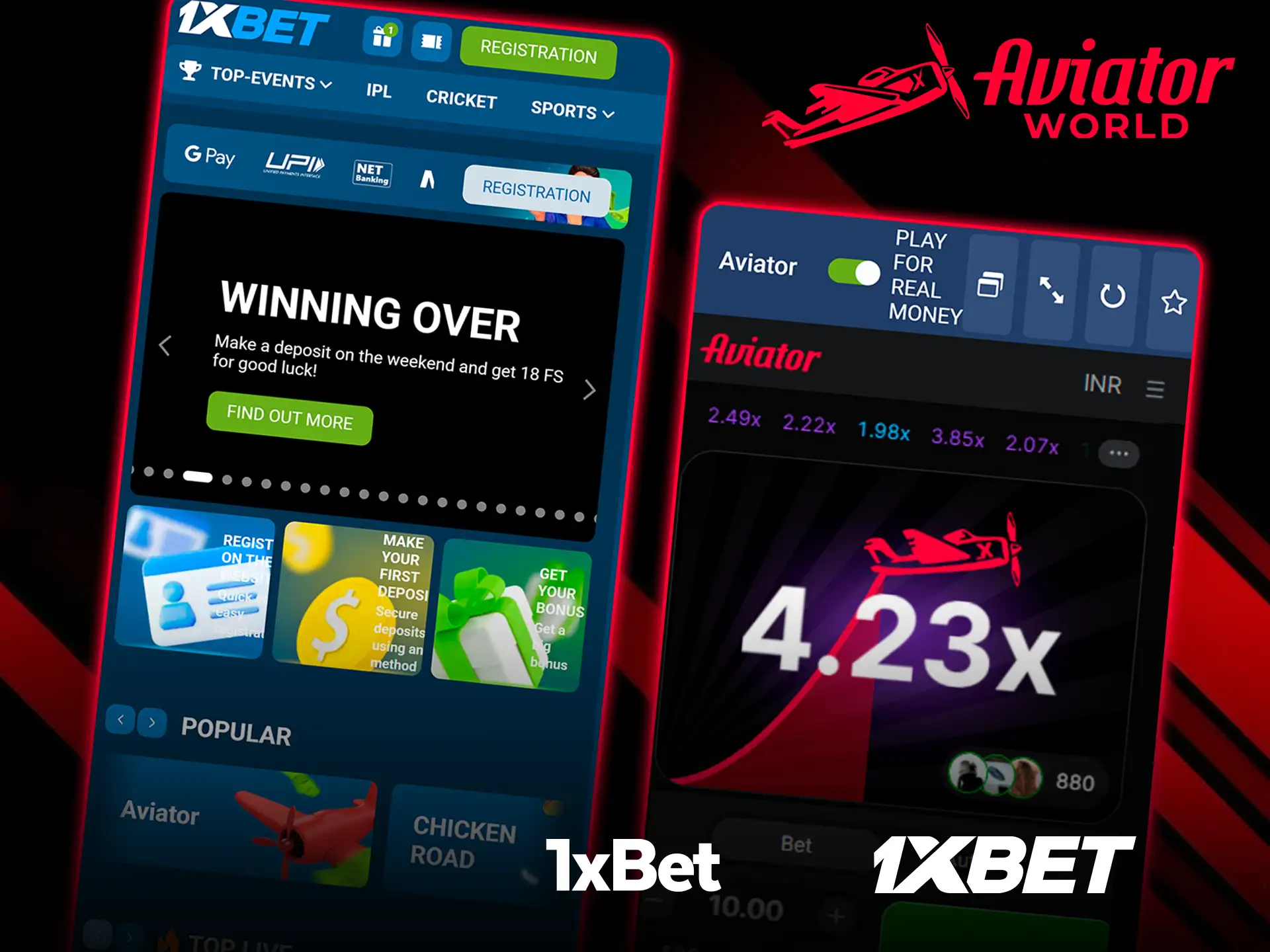 Install 1xBet Aviator app for mobile.