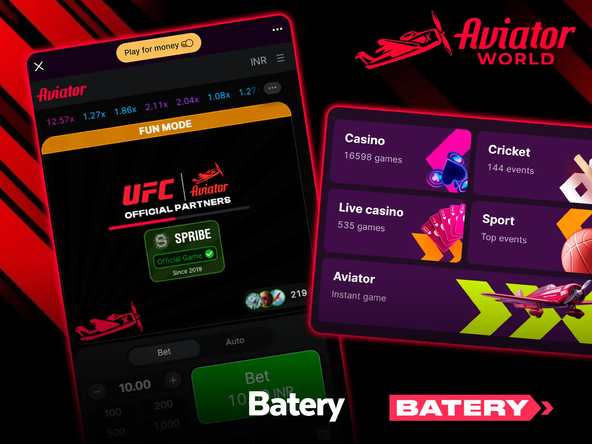 Get Batery Aviator mobile client today.