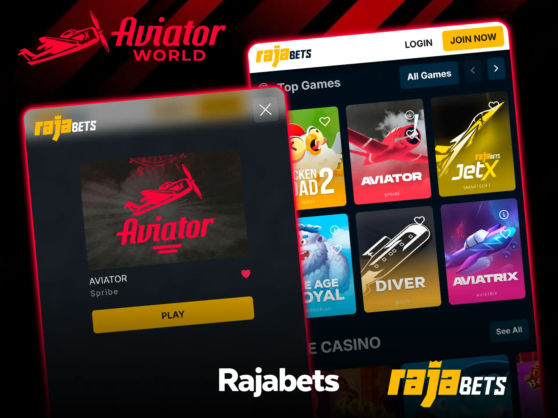 Play Rajabets Aviator on mobile devices.