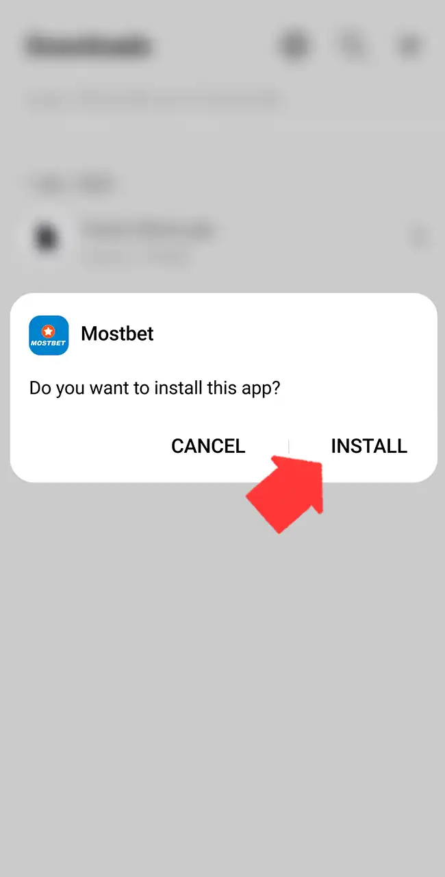 Run the setup file to install Mostbet on your smartphone.