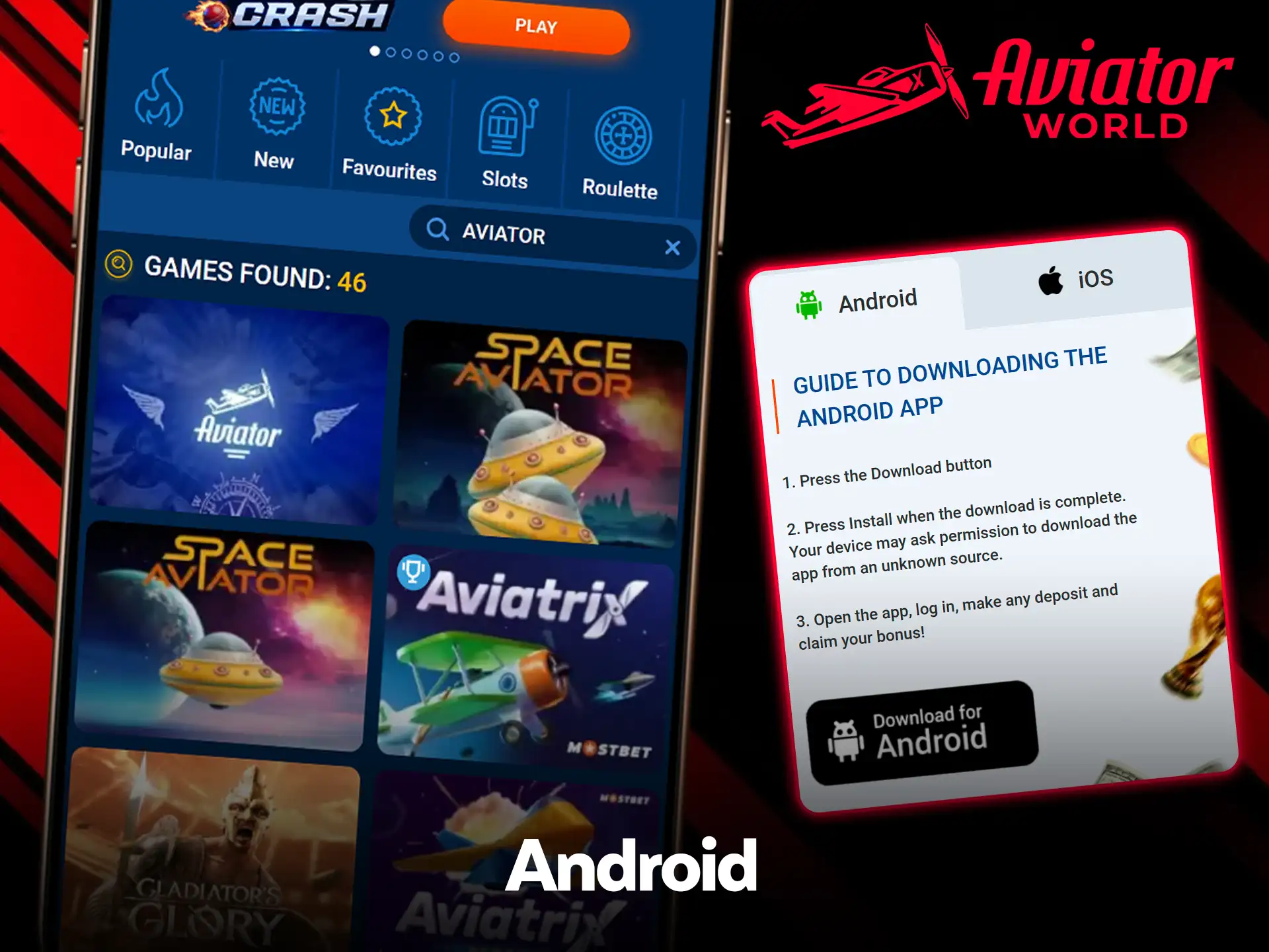 Examine the technical data for the Mostbet Android platform.