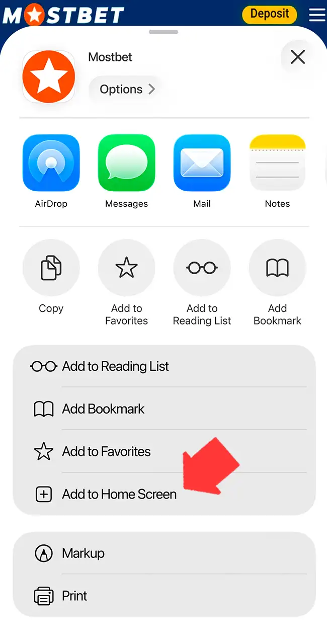 Place the Mostbet quick launch icon on your Apple home screen.