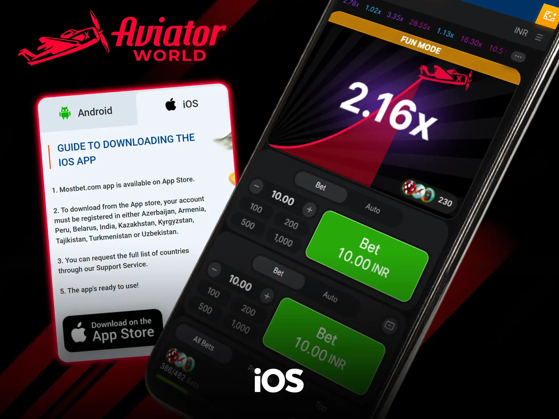 Explore the Apple device parameters for the Mostbet gaming client.
