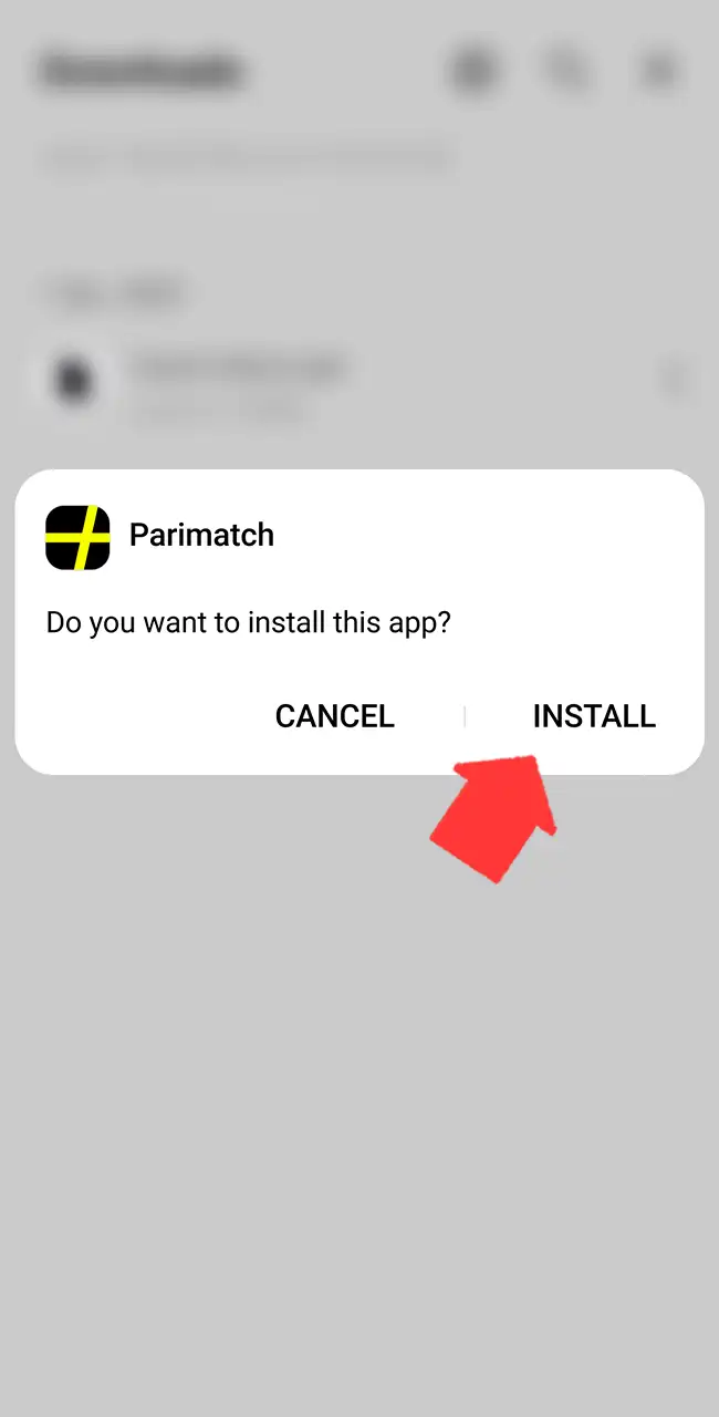 Finish your Parimatch mobile application setup.